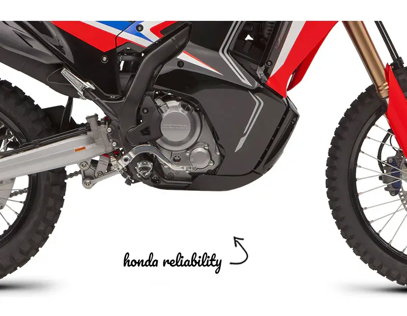 Arrow pointing at the Honda 300cc engine