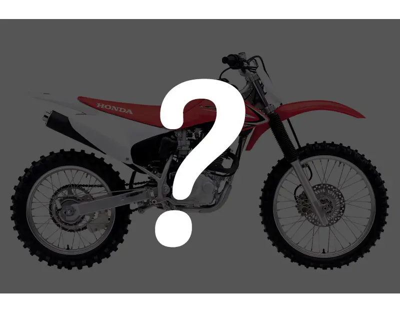 Dirt bike with a question mark over it