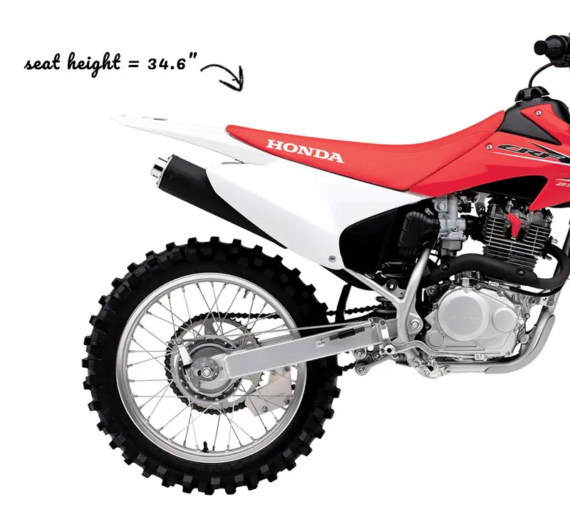 Photo of a CRF230 seat height