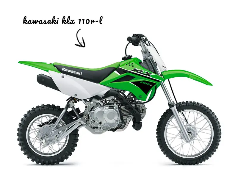 Kawasaki KLX 110L on white background