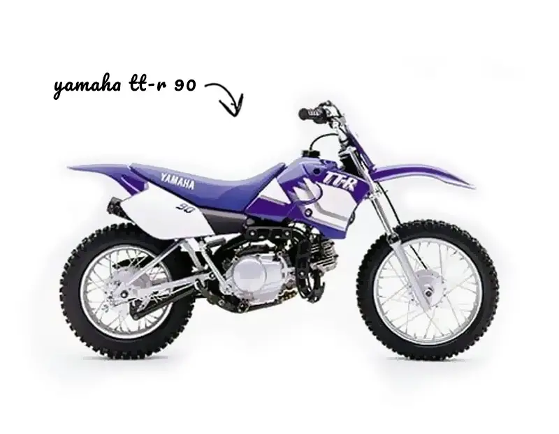Yamaha TTR90 dirt bike on white background