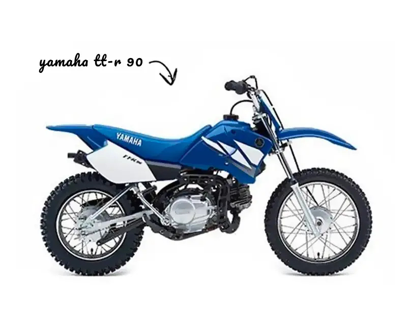 Yamaha TTR90 dirt bike on white background