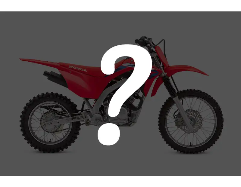 Question mark over top of a CRF 125