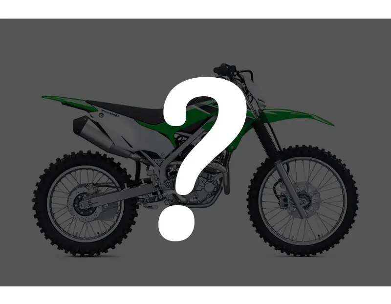 Question mark hovering over a KLX230r dirt bike