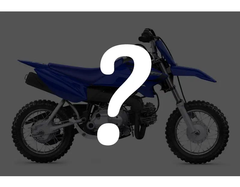 Question mark overlaid on top of a TT-R50E dirt bike