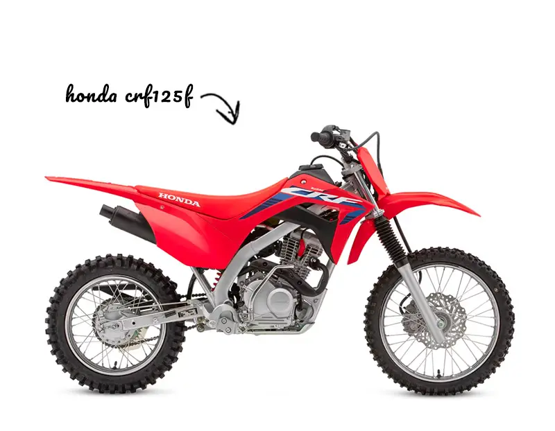 Honda CRF125F dirt bike on white background