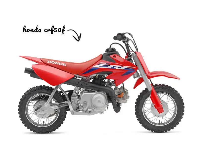 A Red Honda CRF50 dirt bike