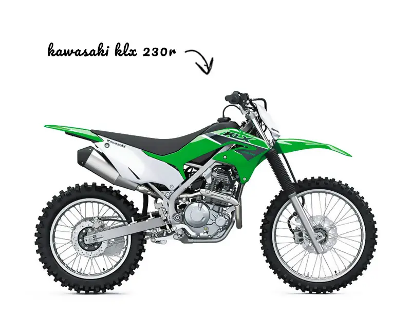 A Kawasaki KLX 230R on white background