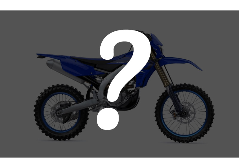 Question mark over top of a WR 250F dirt bike