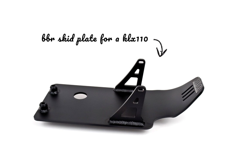 BBR Skid Plate for KLX110 on white background