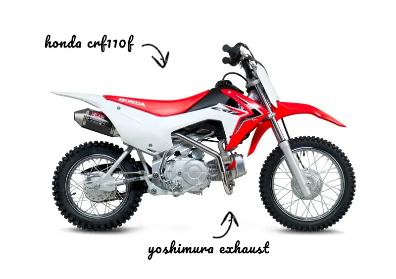 Honda CRF110F with an aftermarket exhaust