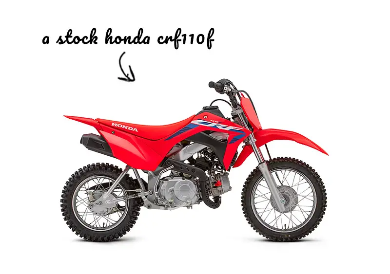 A stock Honda CRF110F on white background