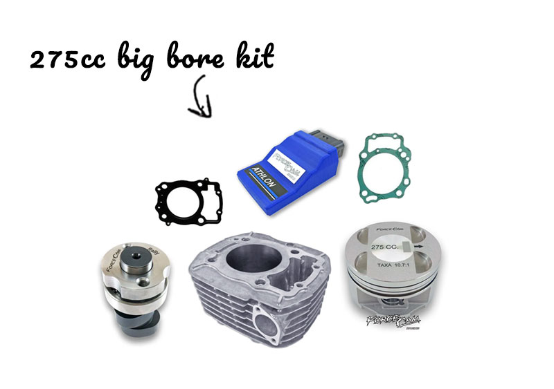 Individual parts that come with the 275 Big Bore Kit for CRF250F