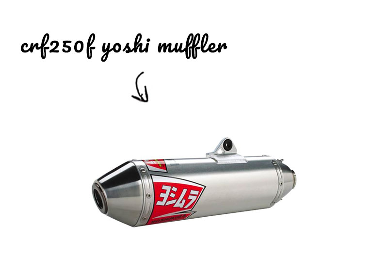 Arrow pointing at the CRF250F Yoshimura muffler