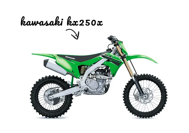 Kawasaki KX250X dirt bike on white background