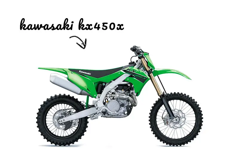Kawasaki KX450X dirt bike on white background