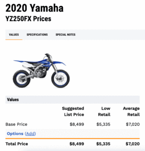 2020 yz250fx hp