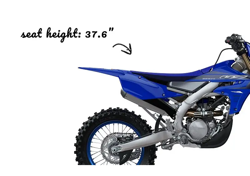 YZ250FX Seat Height of 37.6 Inches