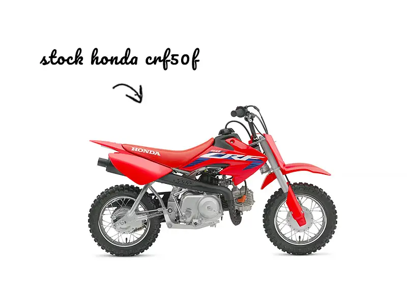 Stock Honda CRF50F dirt bike on white background