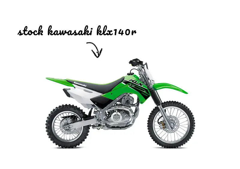 Photo of a stock Kawasaki KLX140R dirt bike
