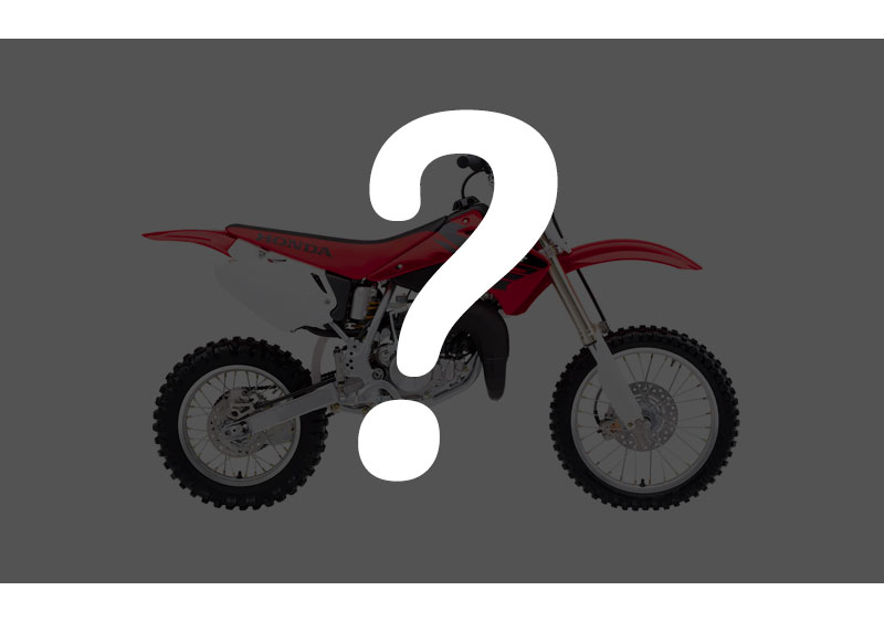 Question mark over top of a Honda CR 85