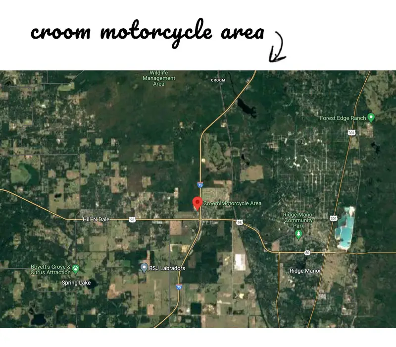 Map of the Croom Dirt Bike Trails in Florida
