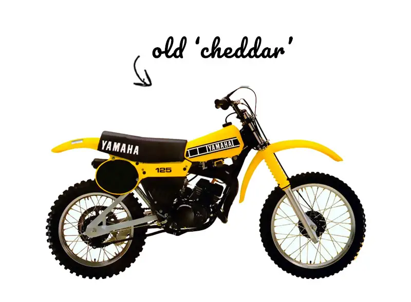 A dirt bike with a funny name