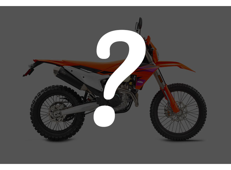 Question mark over a KTM 500 EXC-F dirt bike