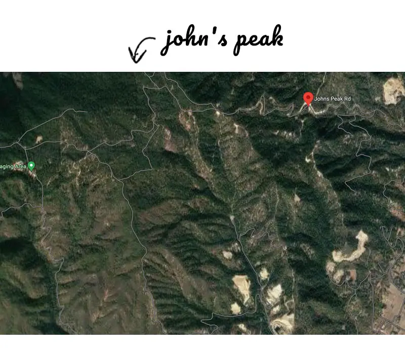 Aerial of John's Peak dirt bike trail in Oregon