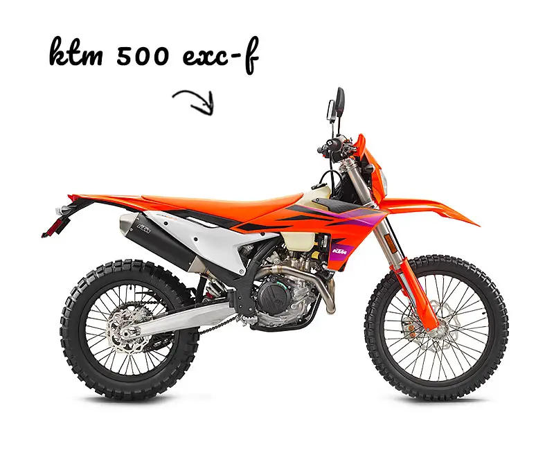 KTM 500 EXC-F on white background