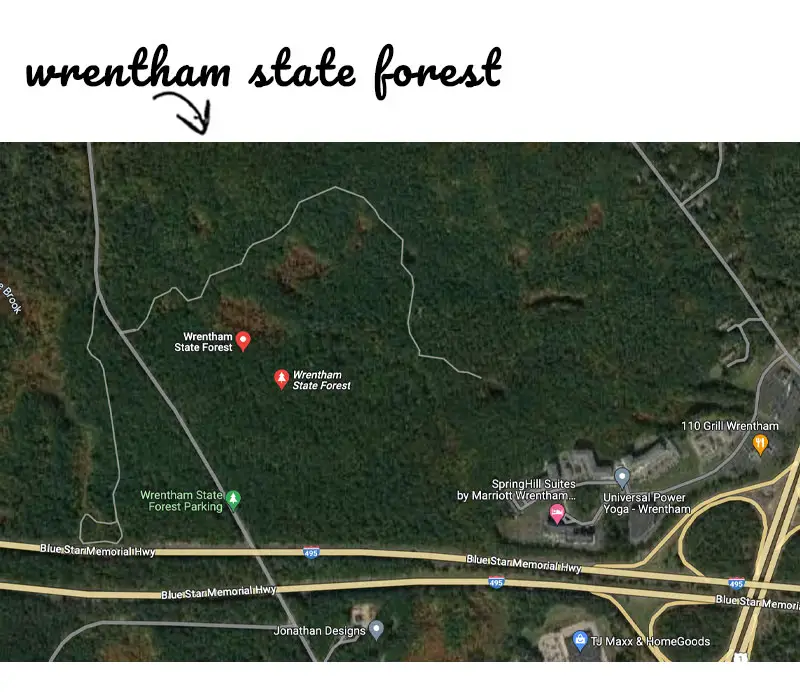 Wrentham State Forest map of trails