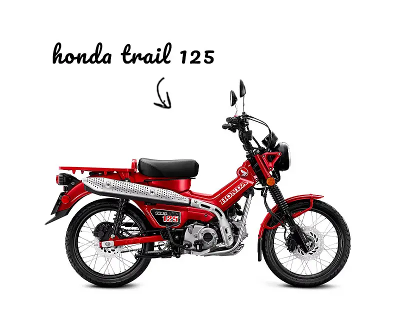Honda Trail 125 automatic dirt bike on white background