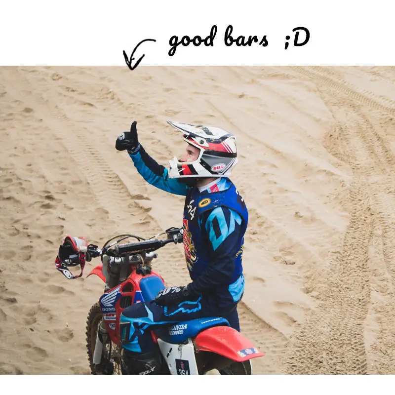 Man giving thumb up for the best dirt bike handlebars