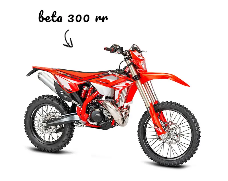 Beta 300 RR dirt bike on white background