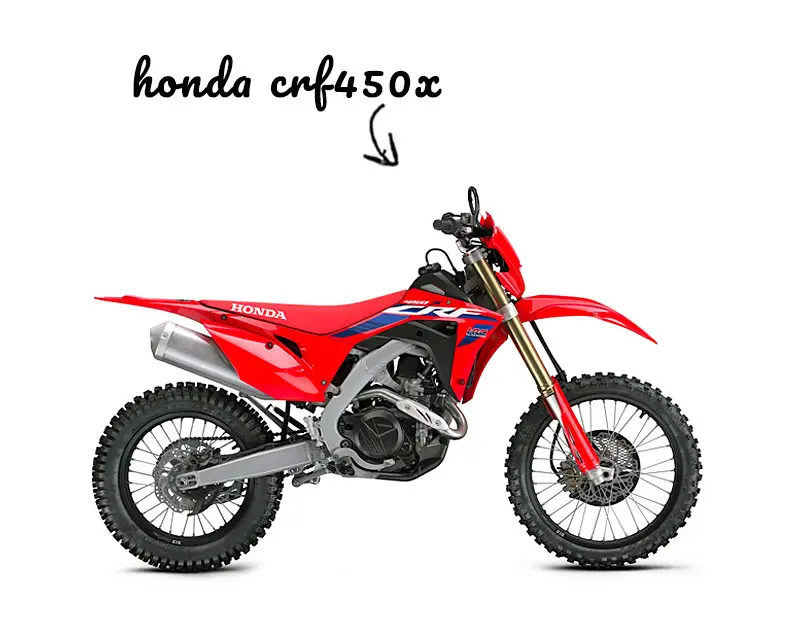 Honda CRF450X dirt bike on white background
