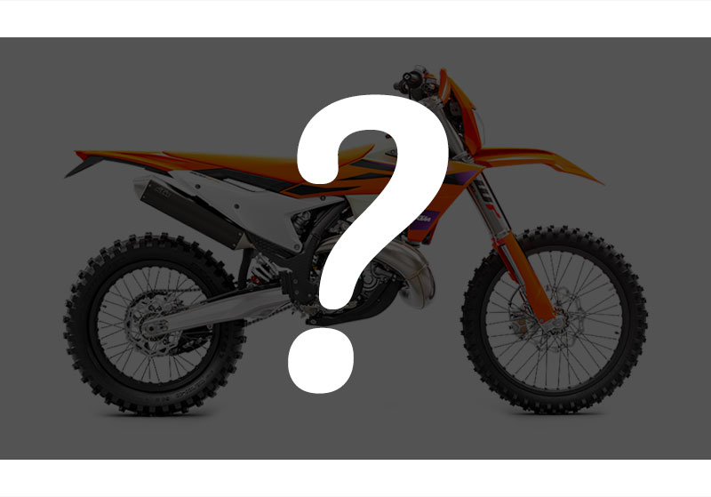 Question mark over top of a KTM 300XC-W