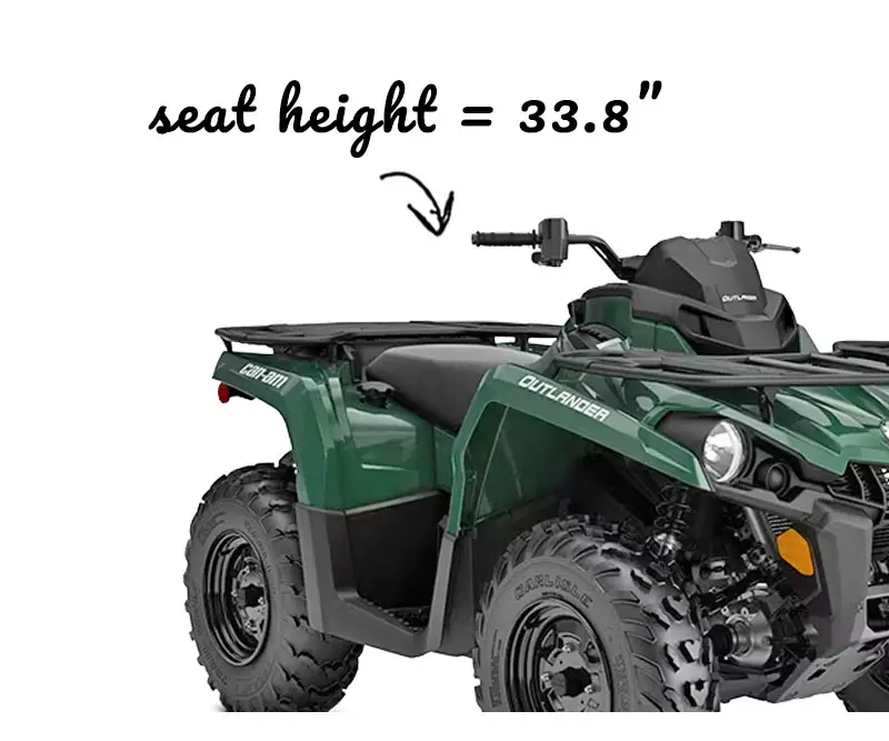 Seat height is 33.8 inches