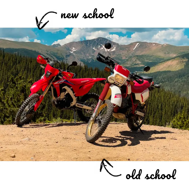 Two different dirt bike sizes to choose from